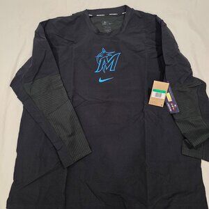 Miami Marlins Nike Authentic Collection Dri-FIT Long Sleeve Pullover Men's XL